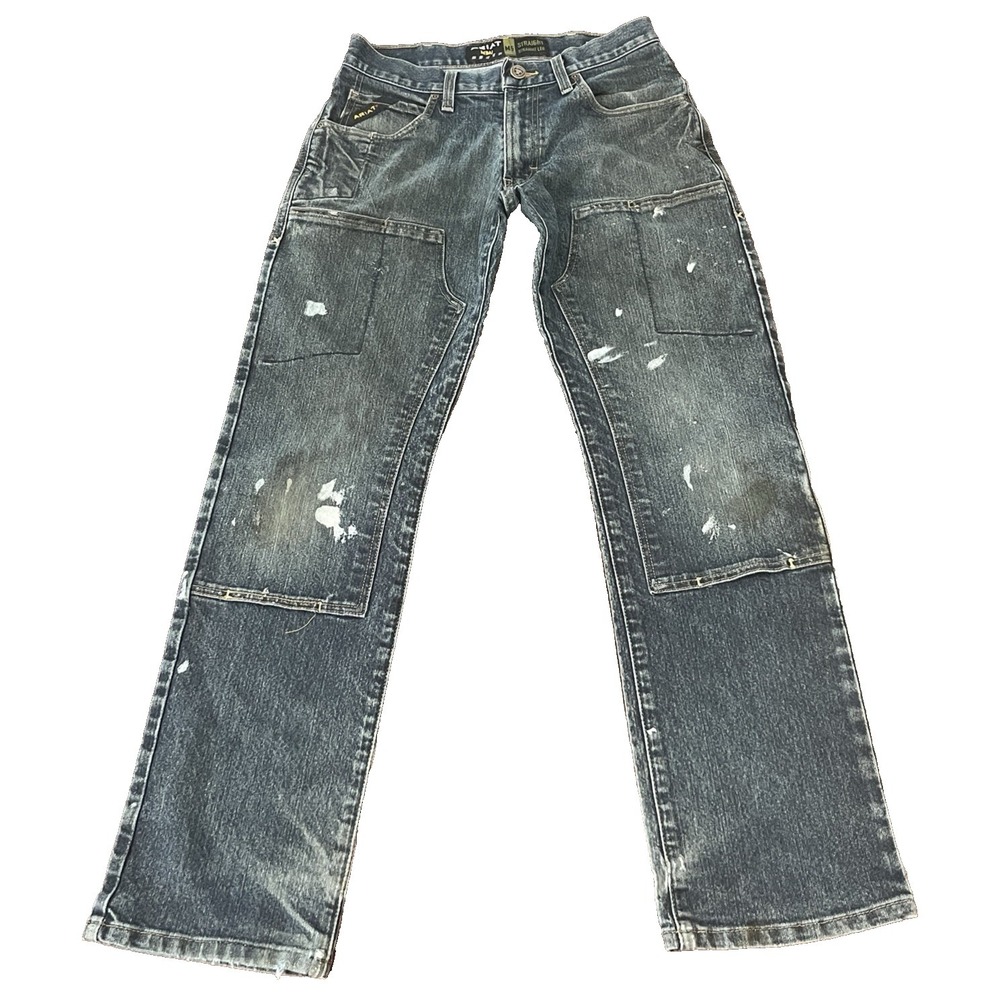 Ariat Rebar M5 41284 Double Knee Jeans Distressed Paint Grunge Skater Denim